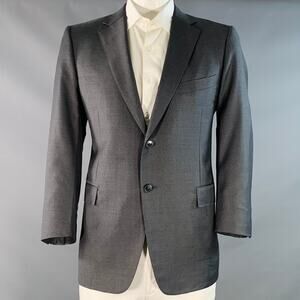 ERMENEGILDO ZEGNA Size 44 Grey Wool Single Breasted Notch Lapel Sport Coat